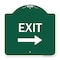 Signmission Designer Series Exit W/ Right Arrow 3, Green & White Aluminum Sign, 18" H, 18" L, GW-1818-24045 A-DES-GW-1818-24045 - alternate 1